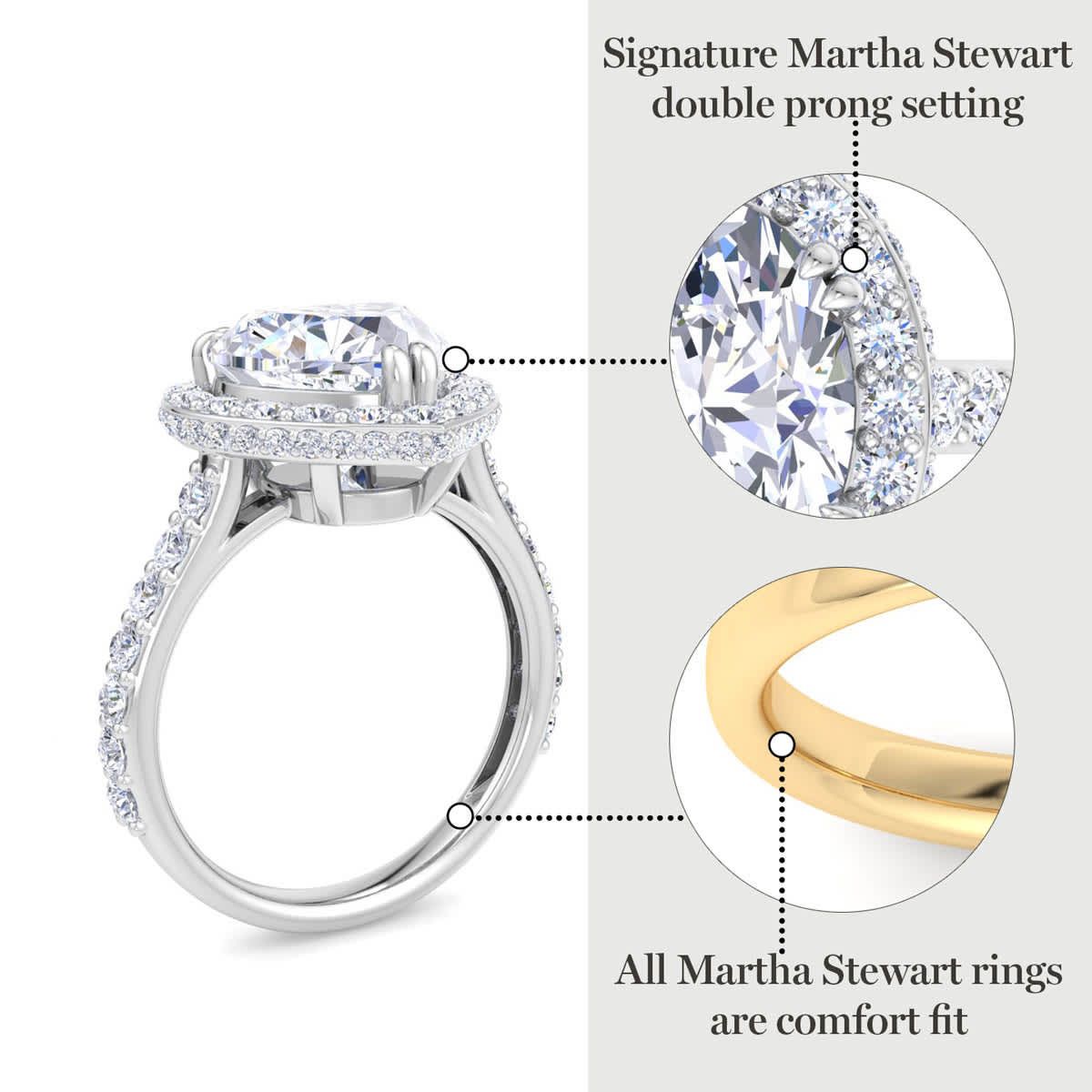 Lab Created 4 Carat Heart Shape Lab Grown Diamond Hidden Halo Engagement Ring Available in 14K White and Yellow Gold