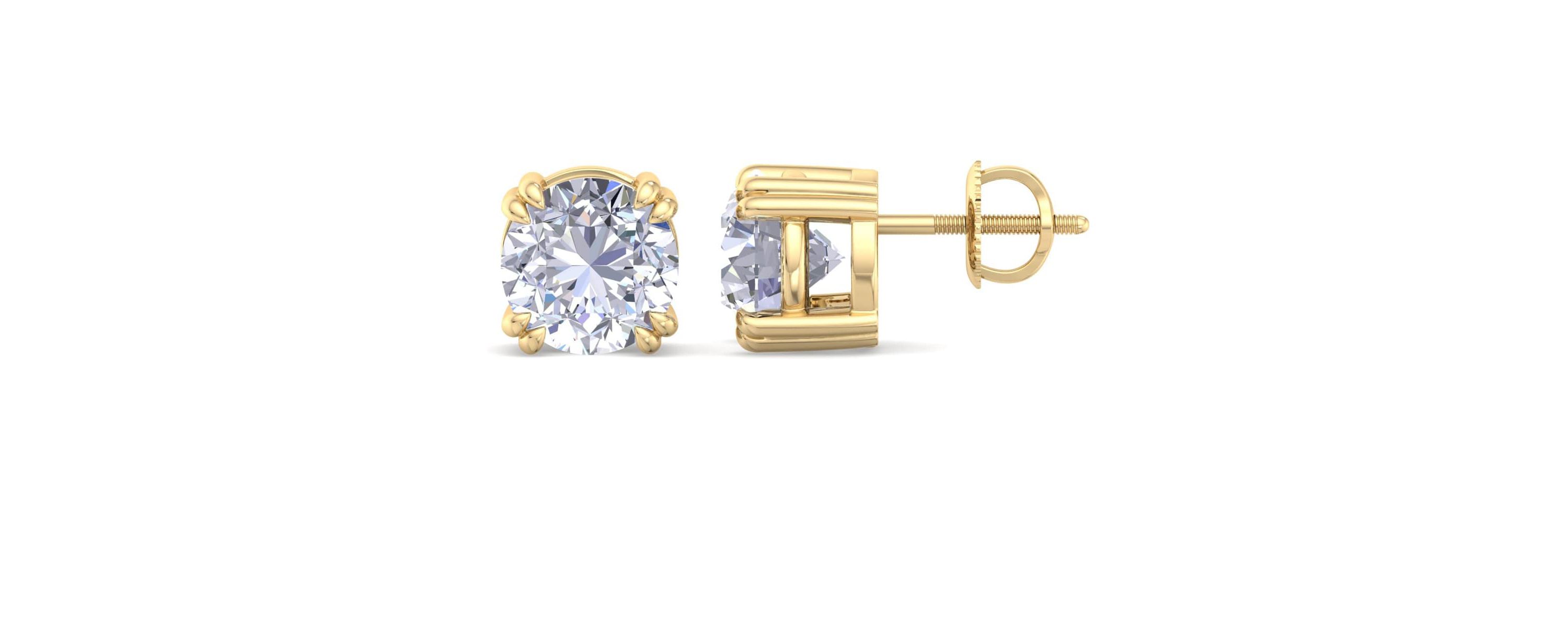 Lab Created 4 Carat Lab Grown Diamond Stud Earrings Available In 14 Karat White Or Yellow Gold