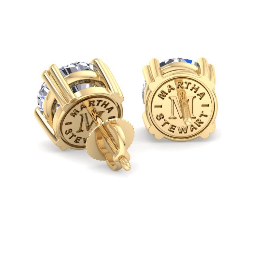 Lab Created 4 Carat Lab Grown Diamond Stud Earrings Available In 14 Karat White Or Yellow Gold