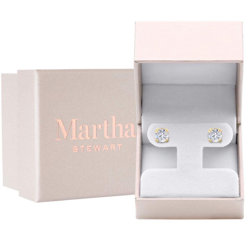 Lab Created 4 Carat Lab Grown Diamond Stud Earrings Available In 14 Karat White Or Yellow Gold