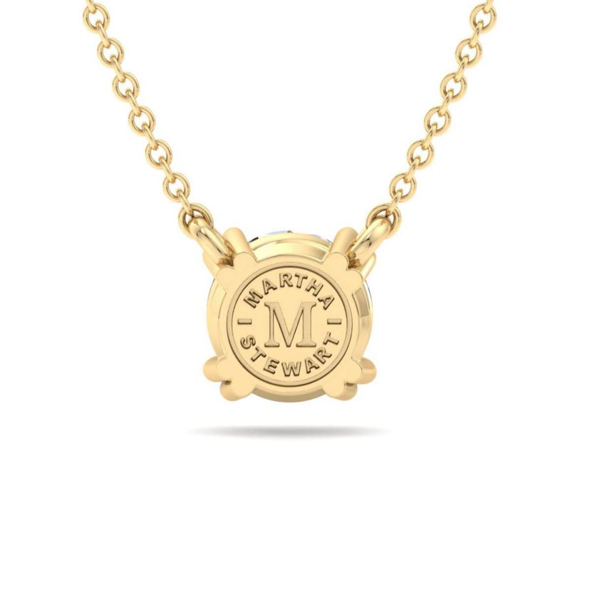 Lab Created 2 Carat Round Shape Lab Grown Diamond Solitaire Necklace Available In 14K White and Yellow Gold