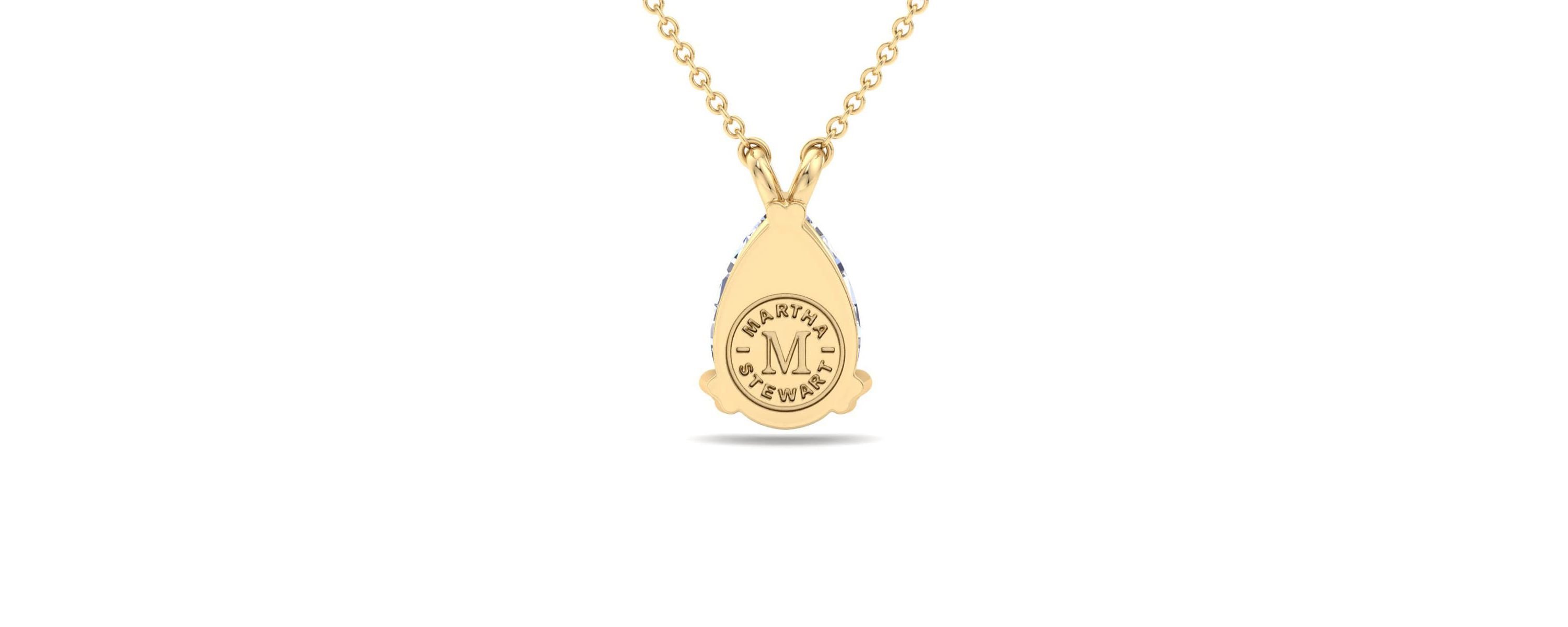 Lab Created 2 Carat Pear Shape Lab Grown Diamond Solitaire Necklace Available In 14K White and Yellow Gold