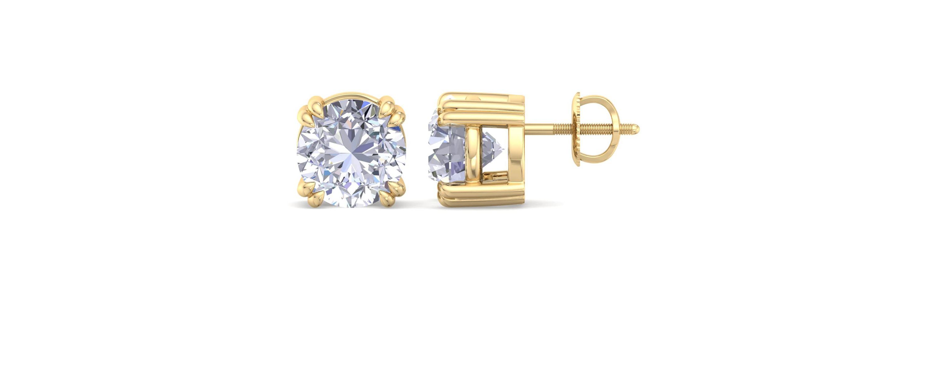 Lab Created 5 Carat Lab Grown Diamond Stud Earrings Available In 14 Karat White Or Yellow Gold