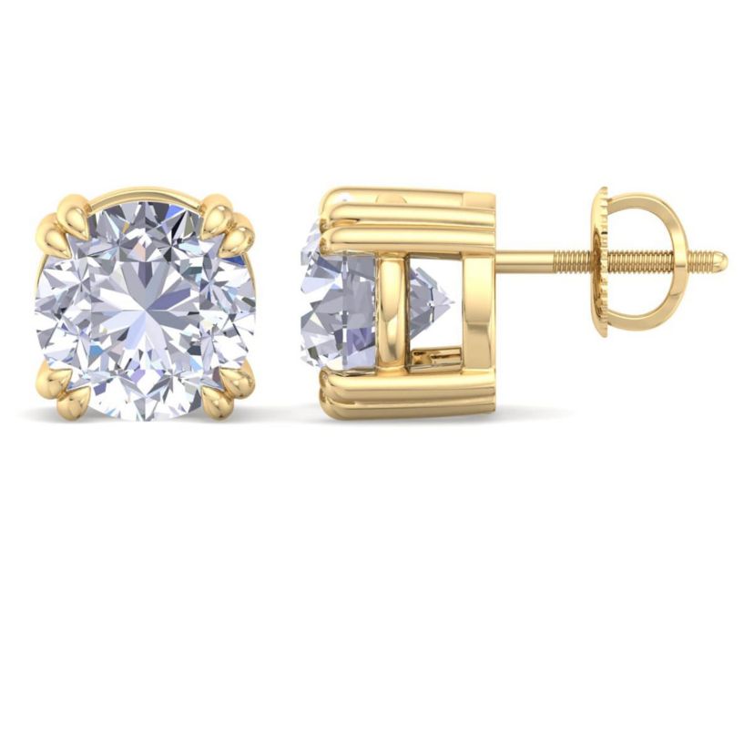Lab Created 5 Carat Lab Grown Diamond Stud Earrings Available In 14 Karat White Or Yellow Gold