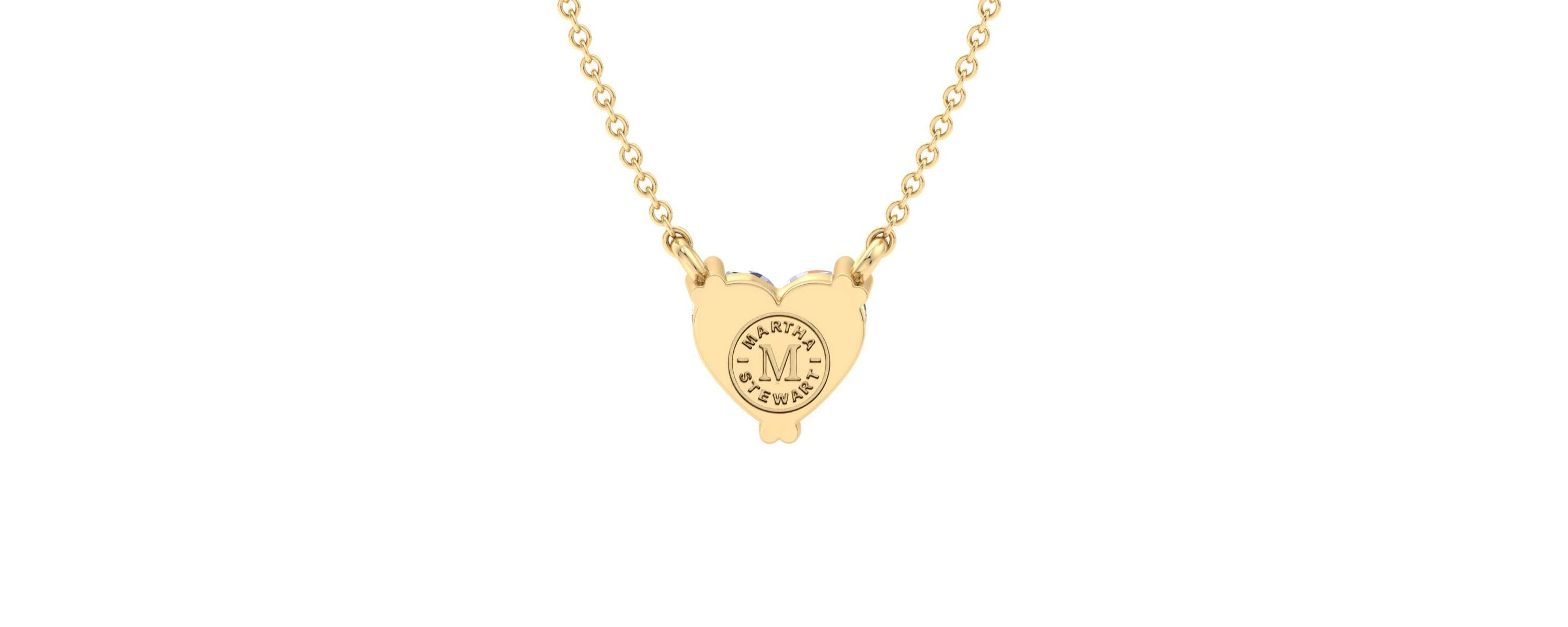 Lab Created 2 Carat Heart Shape Lab Grown Diamond Solitaire Necklace Available In 14K White and Yellow Gold