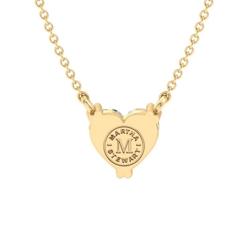 Lab Created 2 Carat Heart Shape Lab Grown Diamond Solitaire Necklace Available In 14K White and Yellow Gold