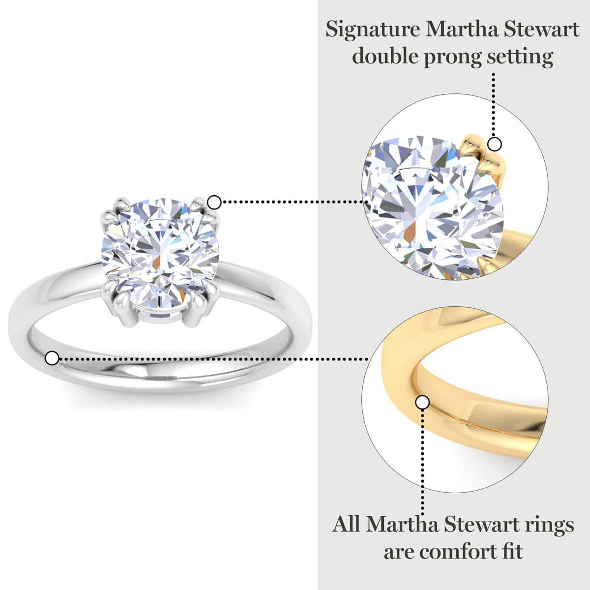 Lab Created 3 Carat Round Shape Lab Grown Diamond Solitaire Engagement Ring Available in 14K White and Yellow Gold