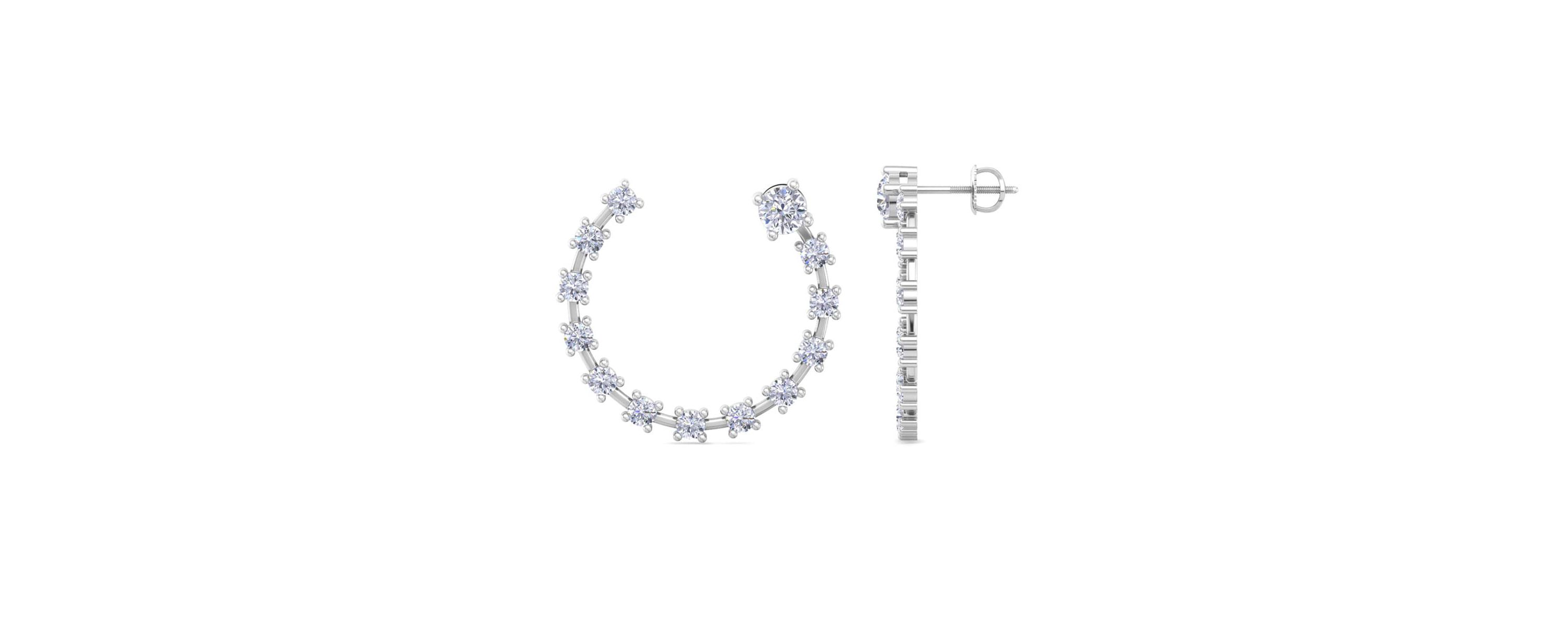 Lab Created 3 Carat Lab Grown Diamond Hoop Earrings Available In 14 Karat White Or Yellow Gold