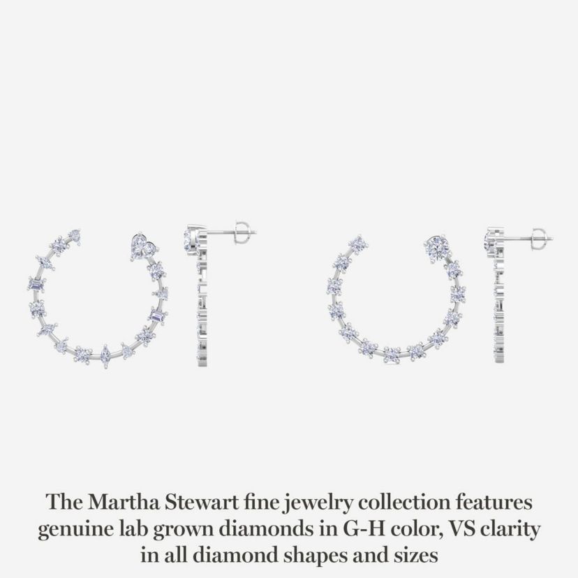 Lab Created 3 Carat Lab Grown Diamond Hoop Earrings Available In 14 Karat White Or Yellow Gold