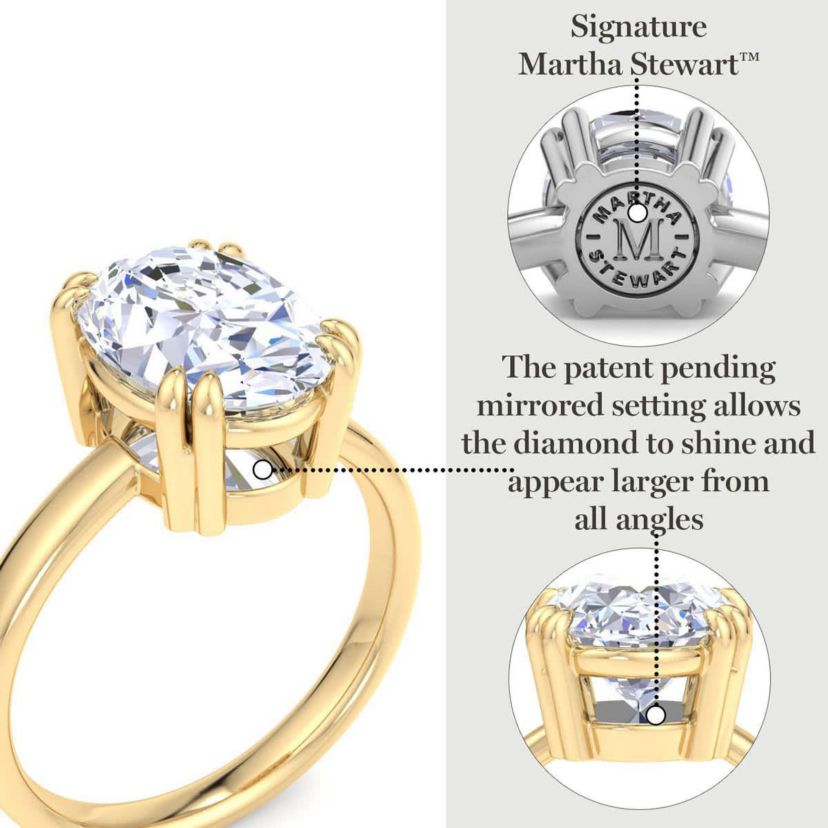 Lab Created 2 Carat Oval Shape Lab Grown Diamond Solitaire Engagement Ring Available in 14K White and Yellow Gold