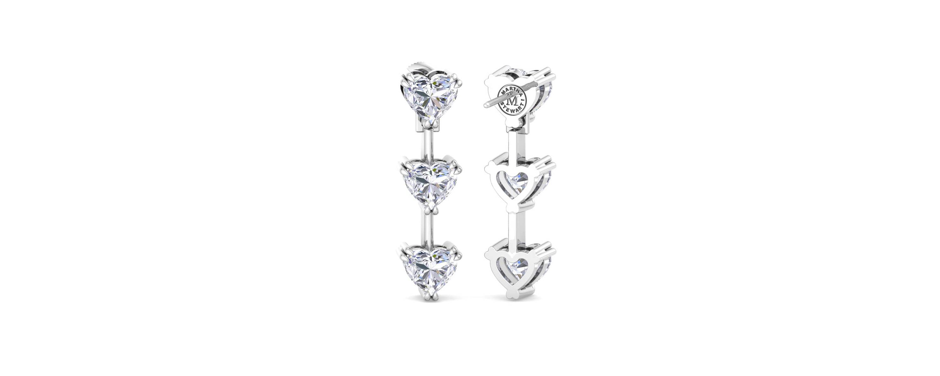 Lab Created 5 Carat Heart Shape Lab Grown Diamond Drop Earrings Available In 14 Karat White Or Yellow Gold