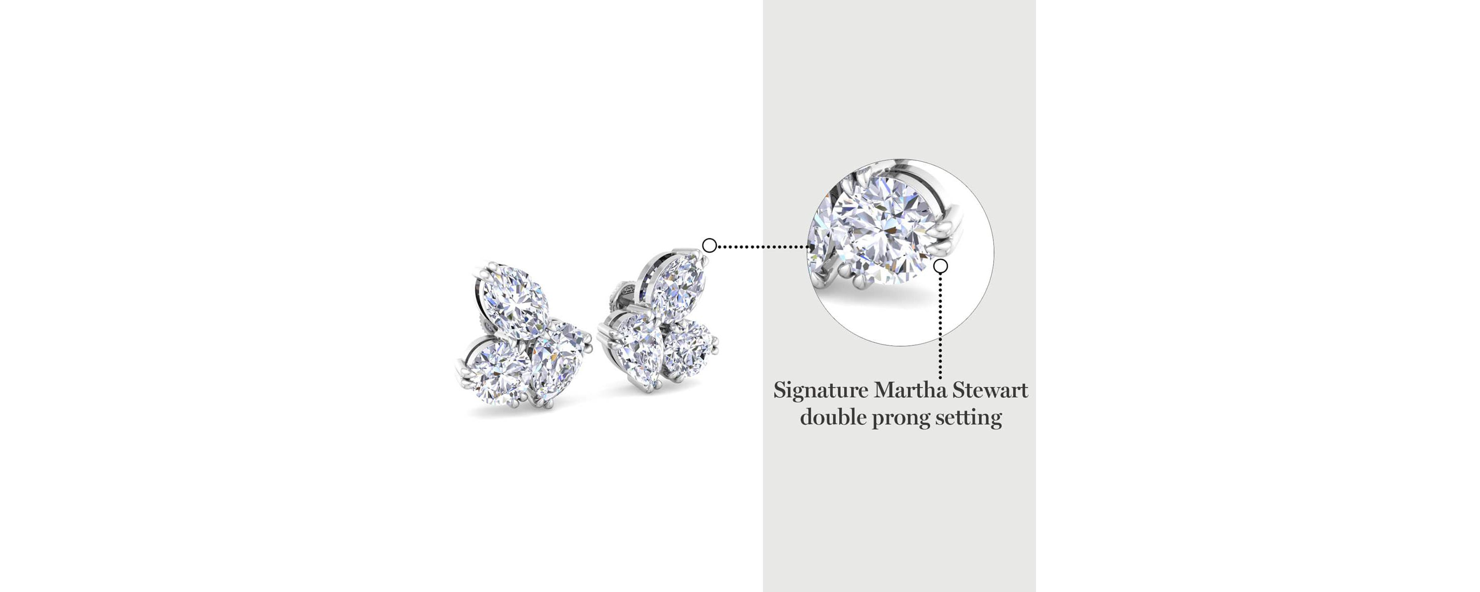 Lab Created 3 Carat Lab Grown Diamond Cluster Stud Earrings Available In 14 Karat White Or Yellow Gold, Marquise-Round-Pear