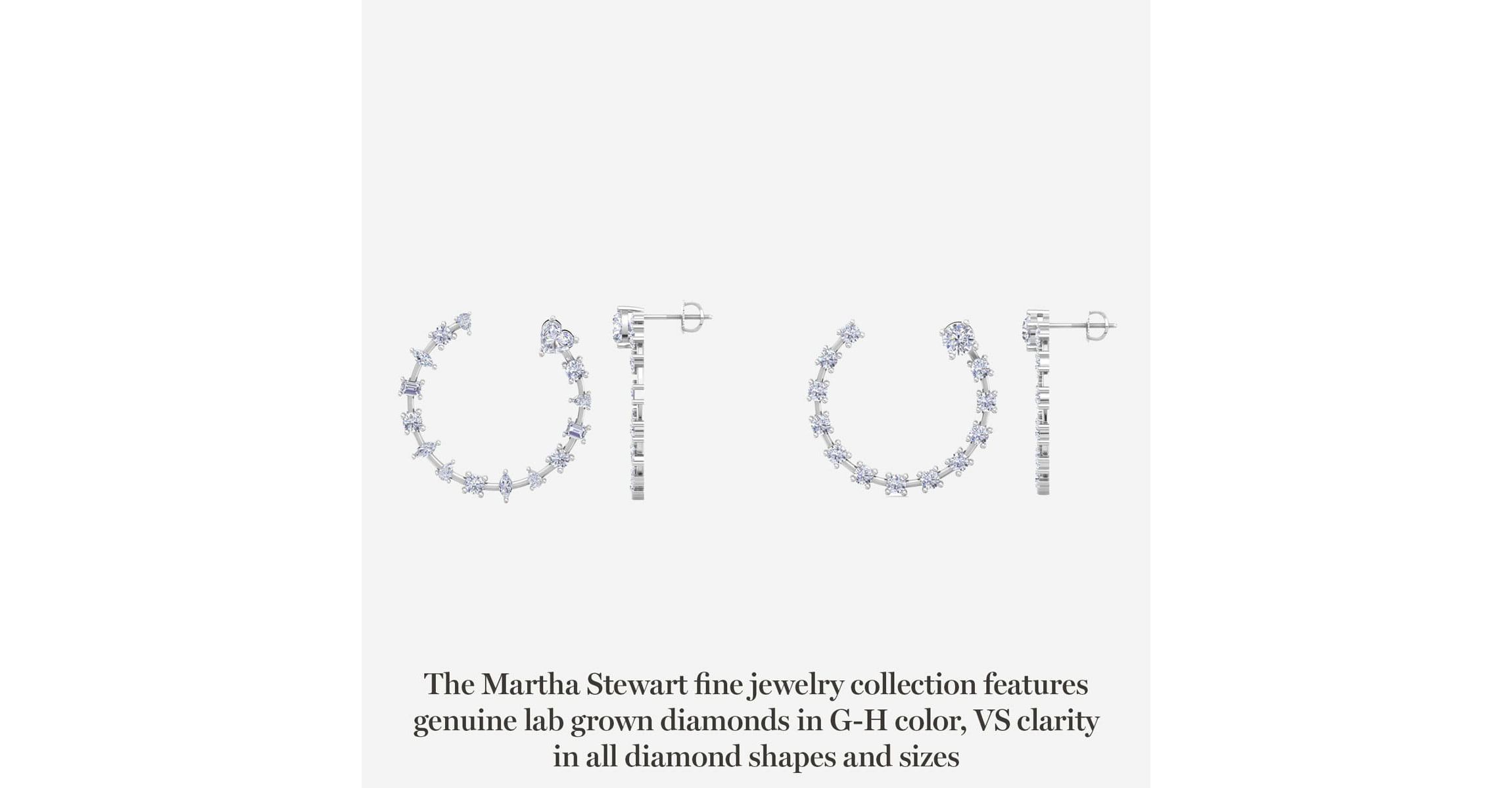 Lab Created 3 Carat Lab Grown Diamond Fancy Hoop Earrings Available In 14 Karat White Or Yellow Gold