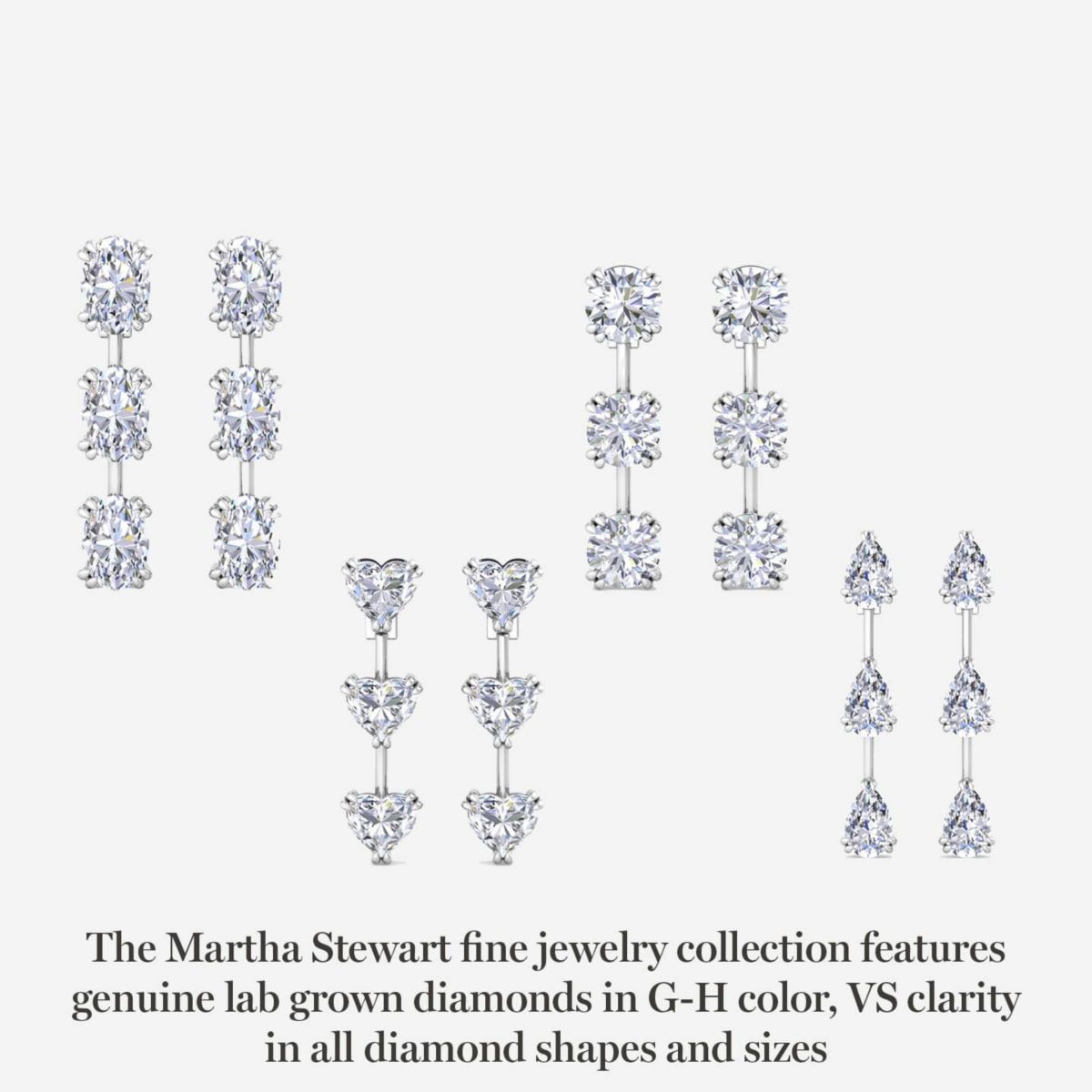 Lab Created 3 Carat Oval Shape Lab Grown Diamond Drop Earrings Available In 14 Karat White Or Yellow Gold