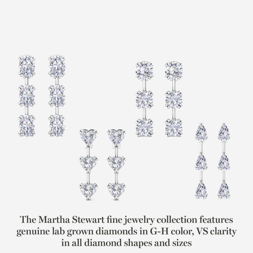 Lab Created 3 Carat Oval Shape Lab Grown Diamond Drop Earrings Available In 14 Karat White Or Yellow Gold