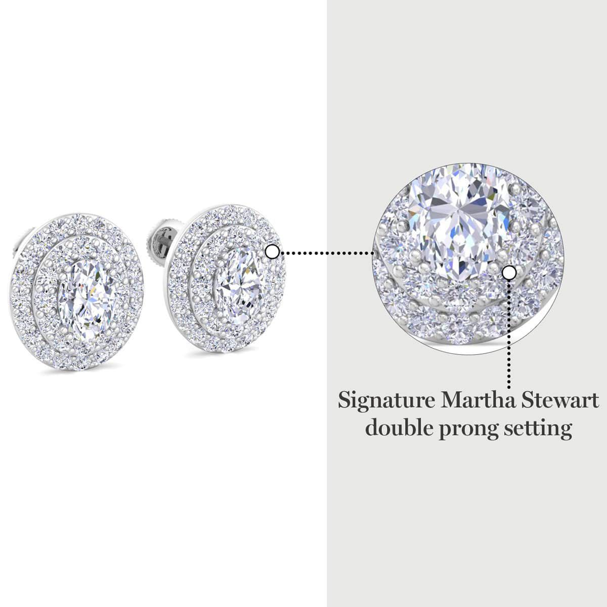 Lab Created 4 Carat Pear Shape Lab Grown Diamond Halo Stud Earrings Available In 14 Karat White Or Yellow Gold