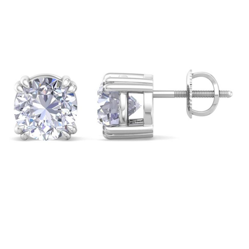 Lab Created 3 Carat Lab Grown Diamond Stud Earrings Available In 14 Karat White Or Yellow Gold