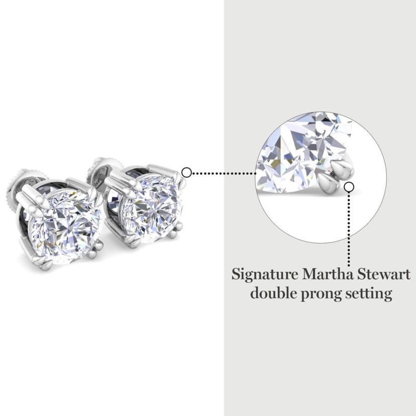 Lab Created 3 Carat Lab Grown Diamond Stud Earrings Available In 14 Karat White Or Yellow Gold
