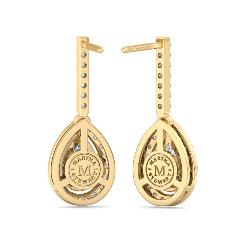 Lab Created 2 1/2 Carat Pear Shape Lab Grown Diamond Drop Earrings Available In 14 Karat White Or Yellow Gold