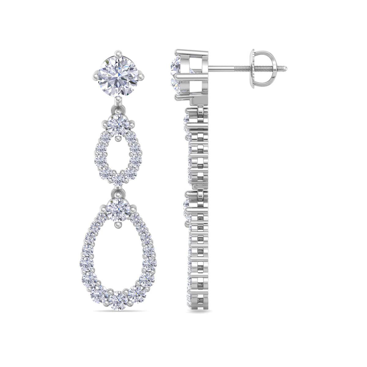 Lab Created 4 Carat Lab Grown Diamond Drop Earrings Available In 14 Karat White Or Yellow Gold