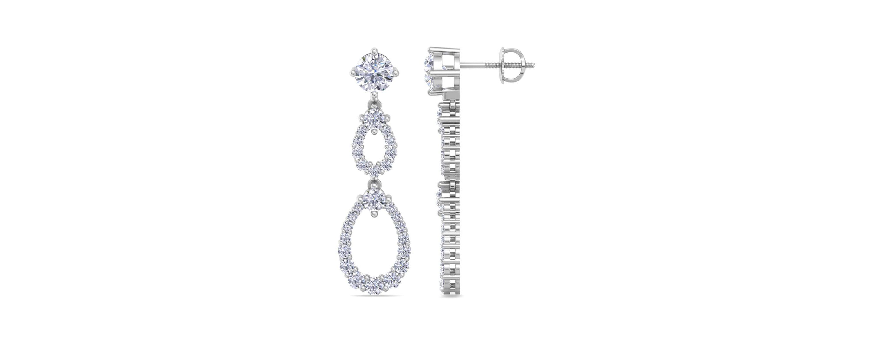 Lab Created 4 Carat Lab Grown Diamond Drop Earrings Available In 14 Karat White Or Yellow Gold