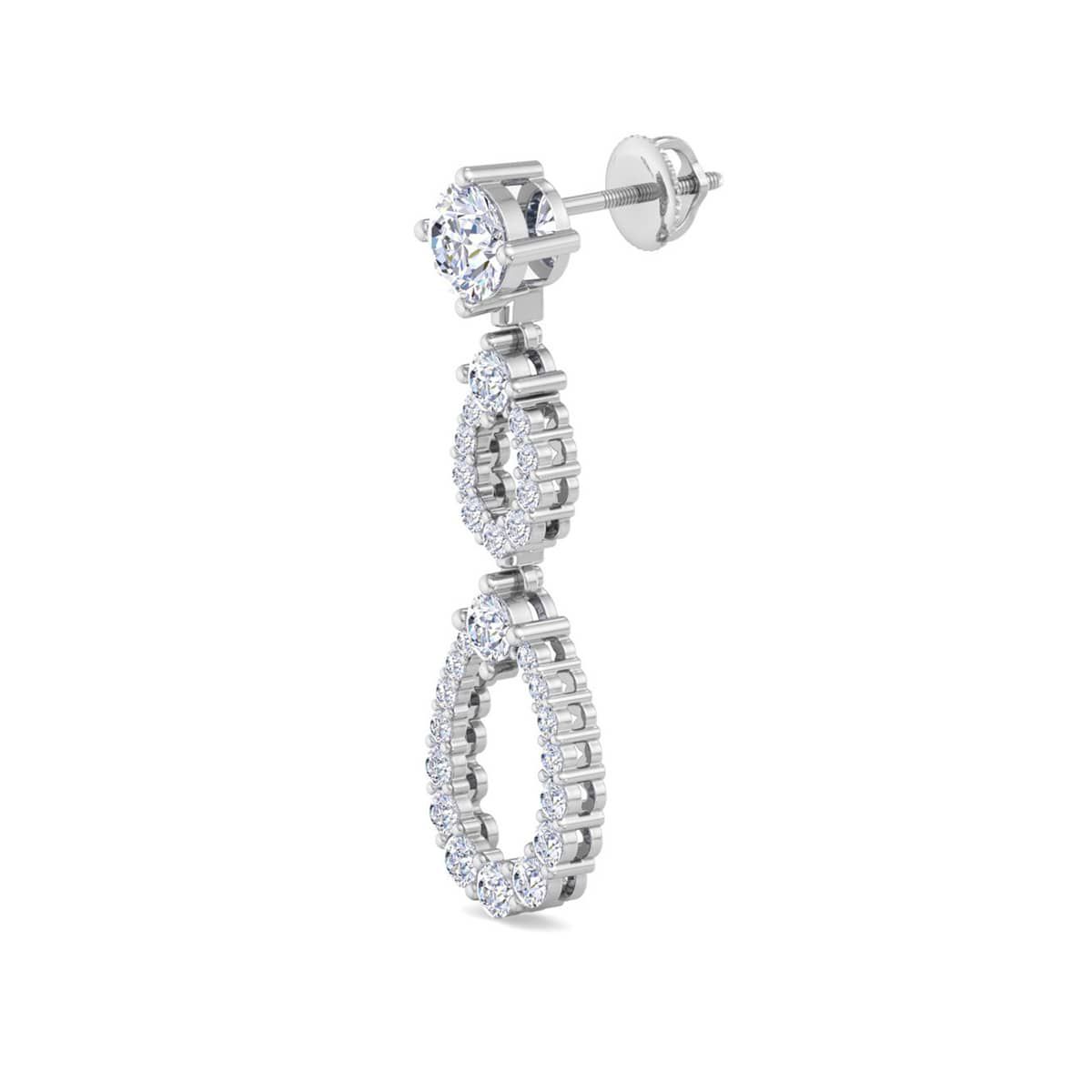 Lab Created 4 Carat Lab Grown Diamond Drop Earrings Available In 14 Karat White Or Yellow Gold