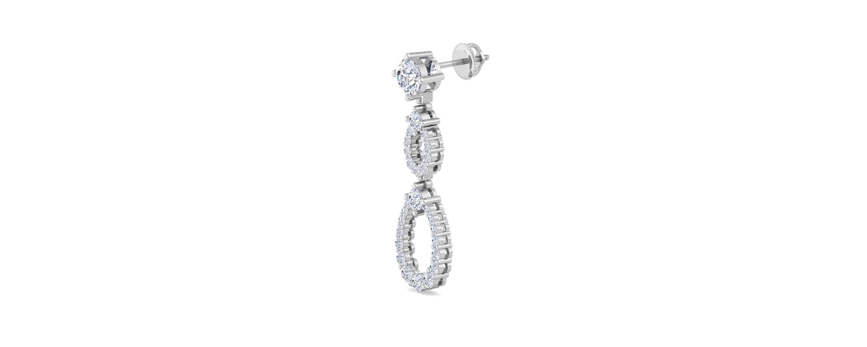 Lab Created 4 Carat Lab Grown Diamond Drop Earrings Available In 14 Karat White Or Yellow Gold