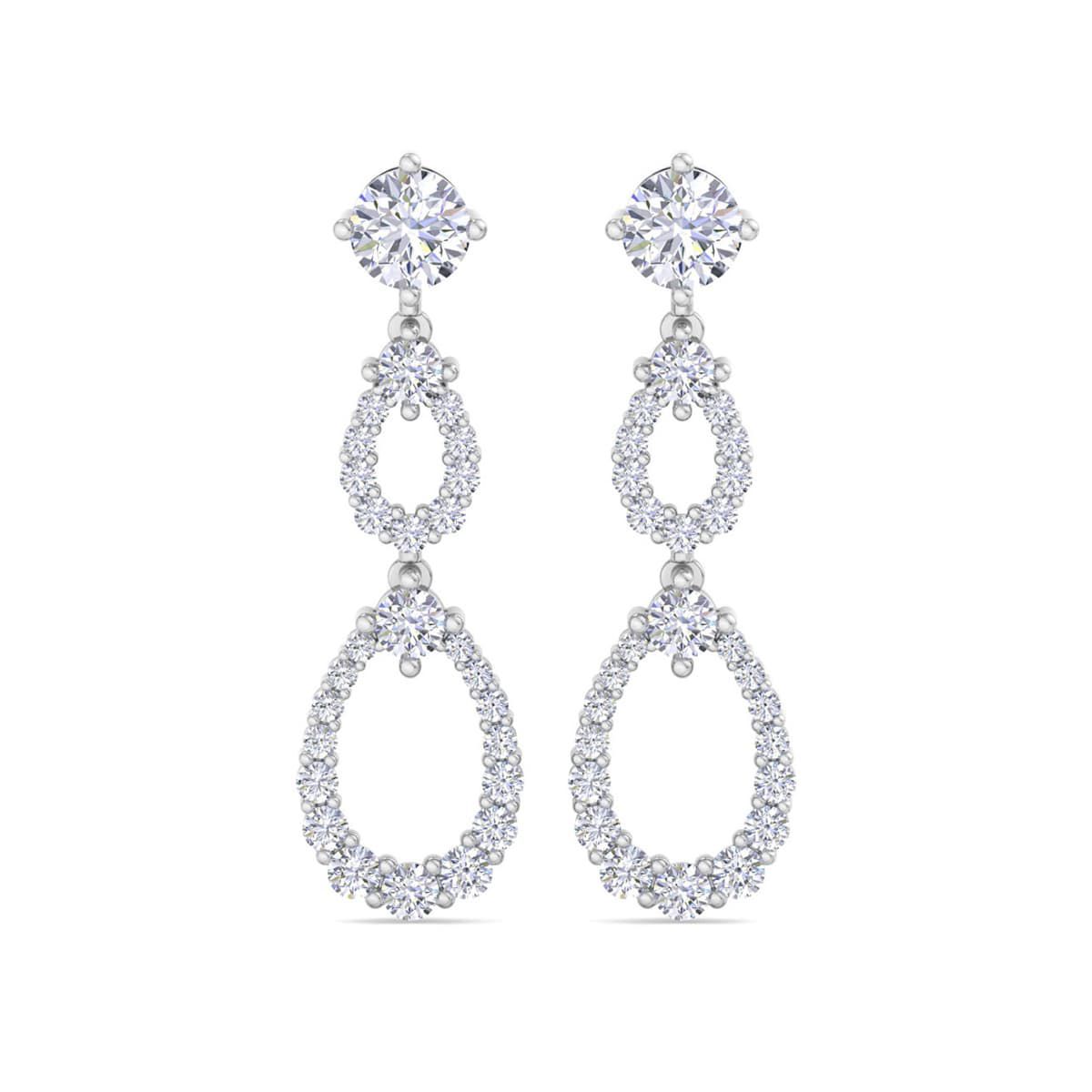 Lab Created 4 Carat Lab Grown Diamond Drop Earrings Available In 14 Karat White Or Yellow Gold