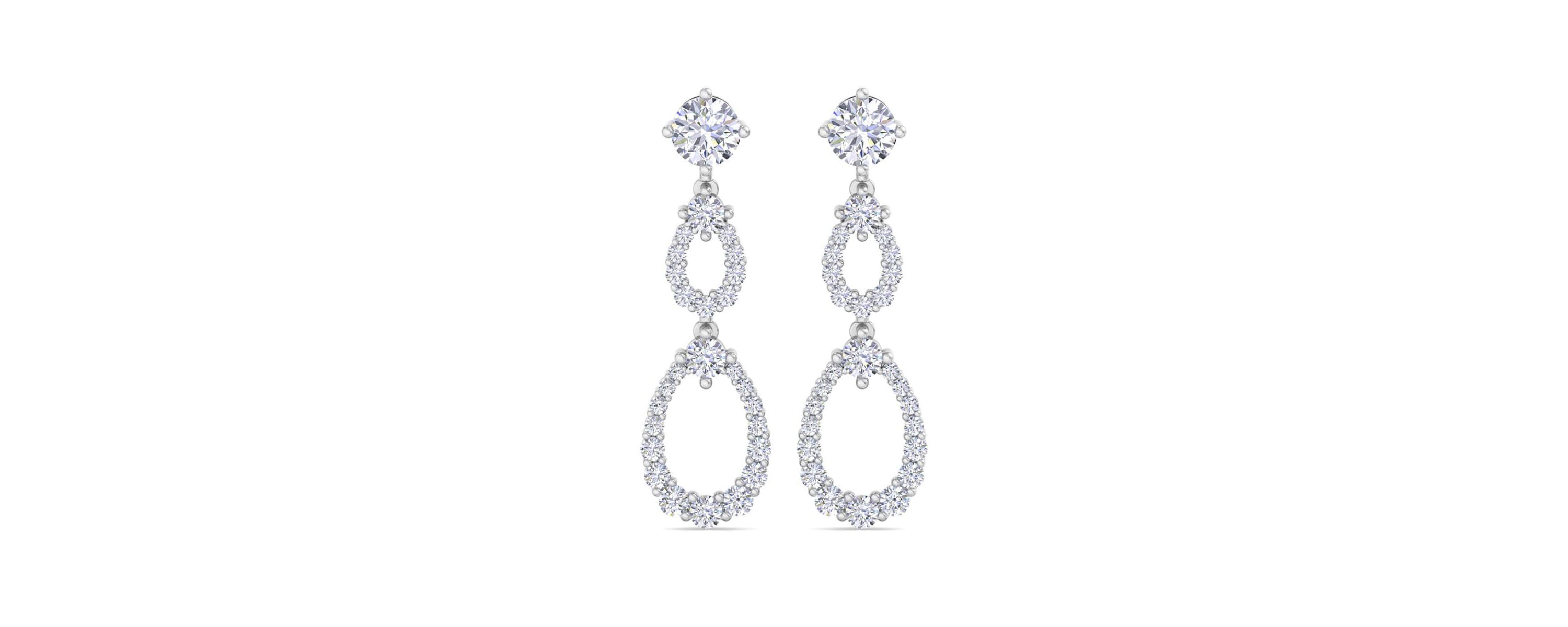Lab Created 4 Carat Lab Grown Diamond Drop Earrings Available In 14 Karat White Or Yellow Gold
