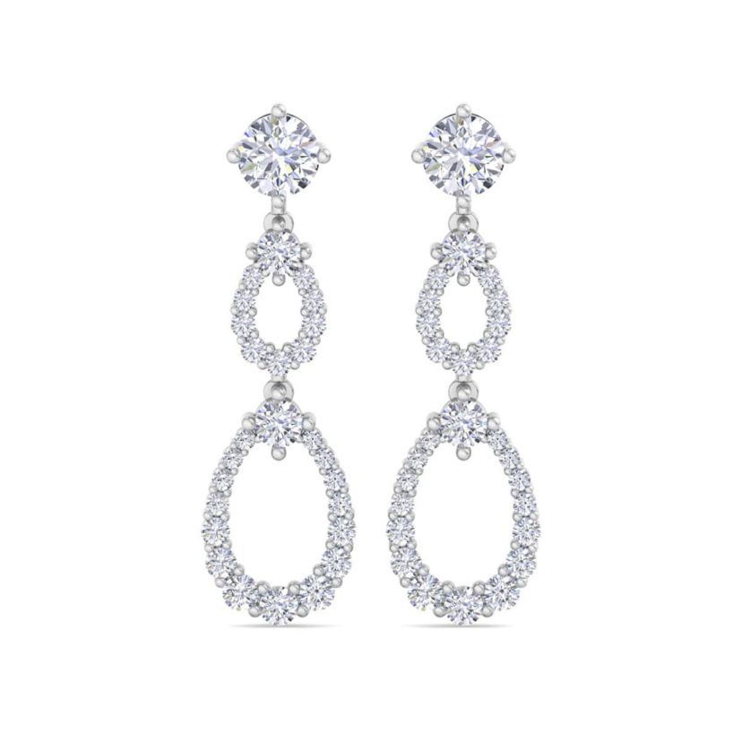 Lab Created 4 Carat Lab Grown Diamond Drop Earrings Available In 14 Karat White Or Yellow Gold