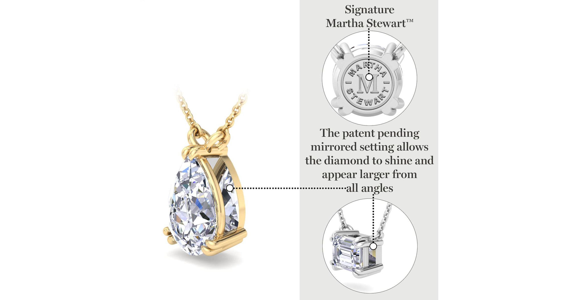 Lab Created 2 Carat Emerald Cut Lab Grown Diamond Solitaire Necklace Available In 14K White and Yellow Gold