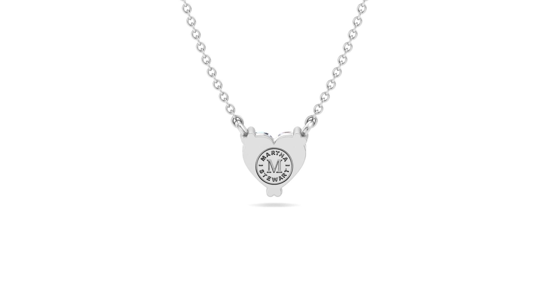 Lab Created 1 Carat Heart Shape Lab Grown Diamond Solitaire Necklace Available In 14K White and Yellow Gold