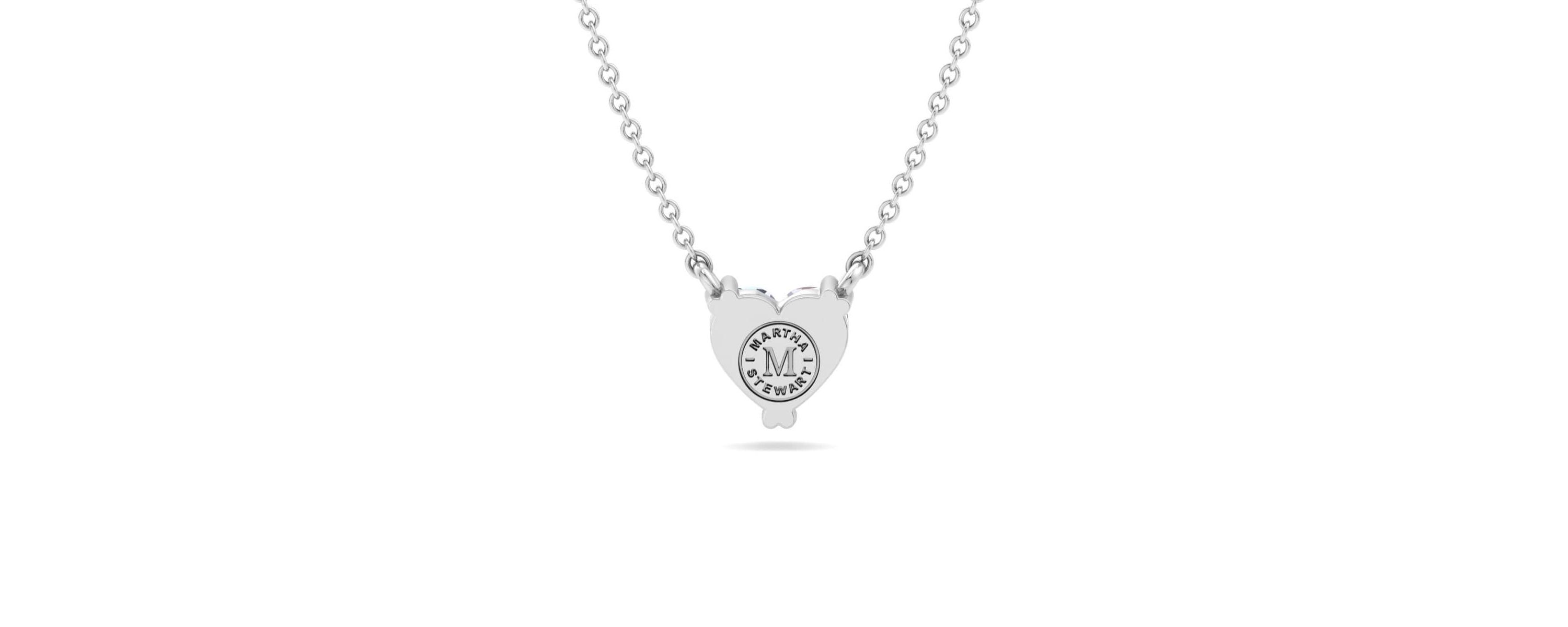 Lab Created 1 Carat Heart Shape Lab Grown Diamond Solitaire Necklace Available In 14K White and Yellow Gold