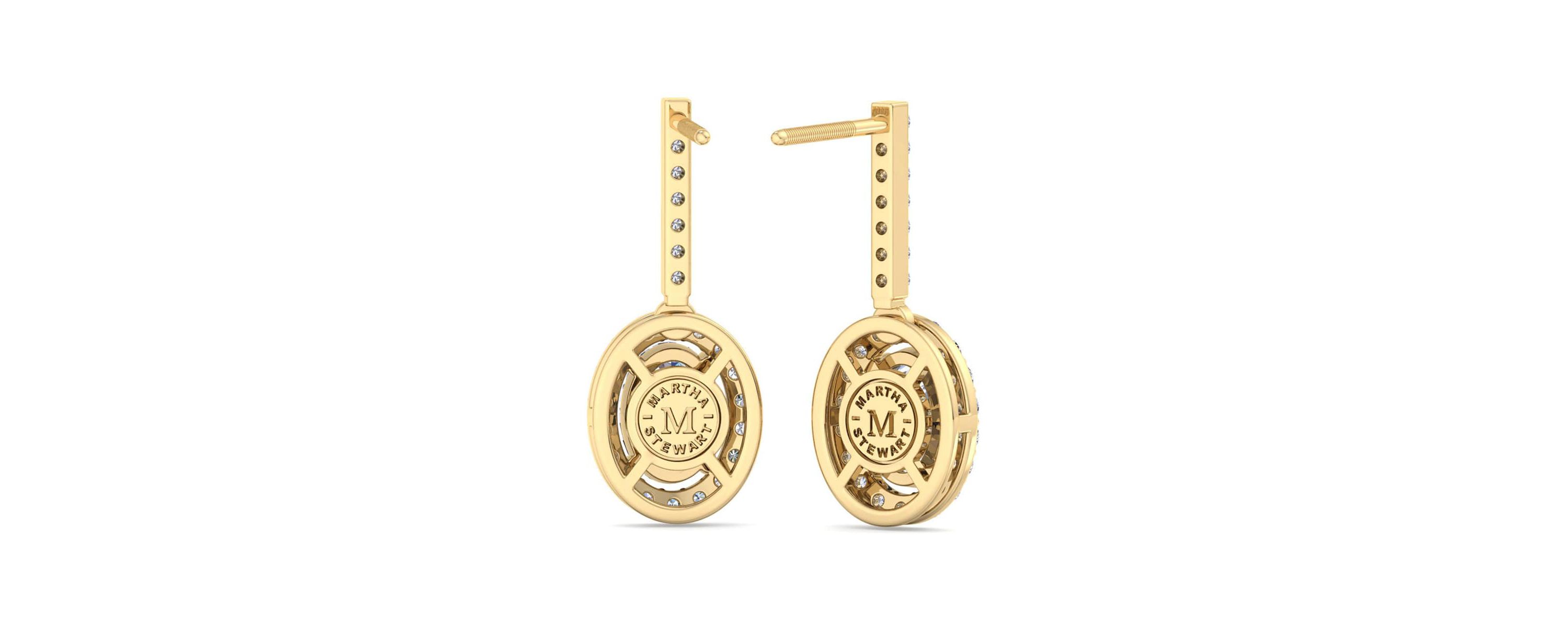Lab Created 2 1/2 Carat Oval Shape Lab Grown Diamond Drop Earrings Available In 14 Karat White Or Yellow Gold