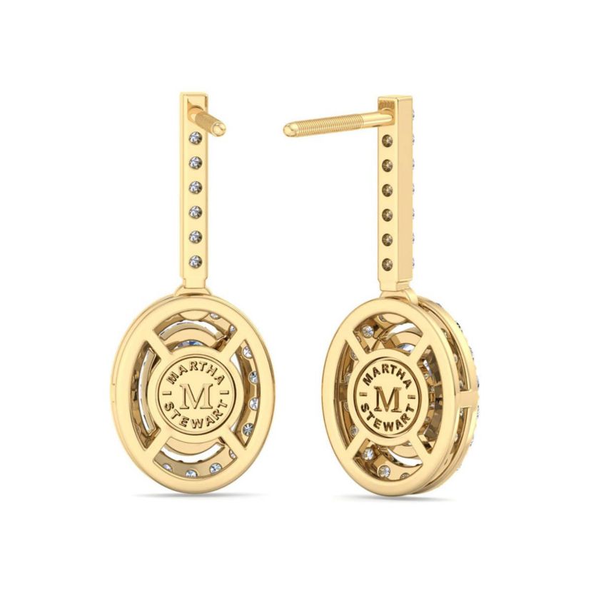 Lab Created 2 1/2 Carat Oval Shape Lab Grown Diamond Drop Earrings Available In 14 Karat White Or Yellow Gold