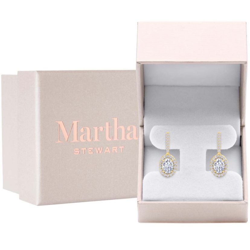Lab Created 2 1/2 Carat Oval Shape Lab Grown Diamond Drop Earrings Available In 14 Karat White Or Yellow Gold