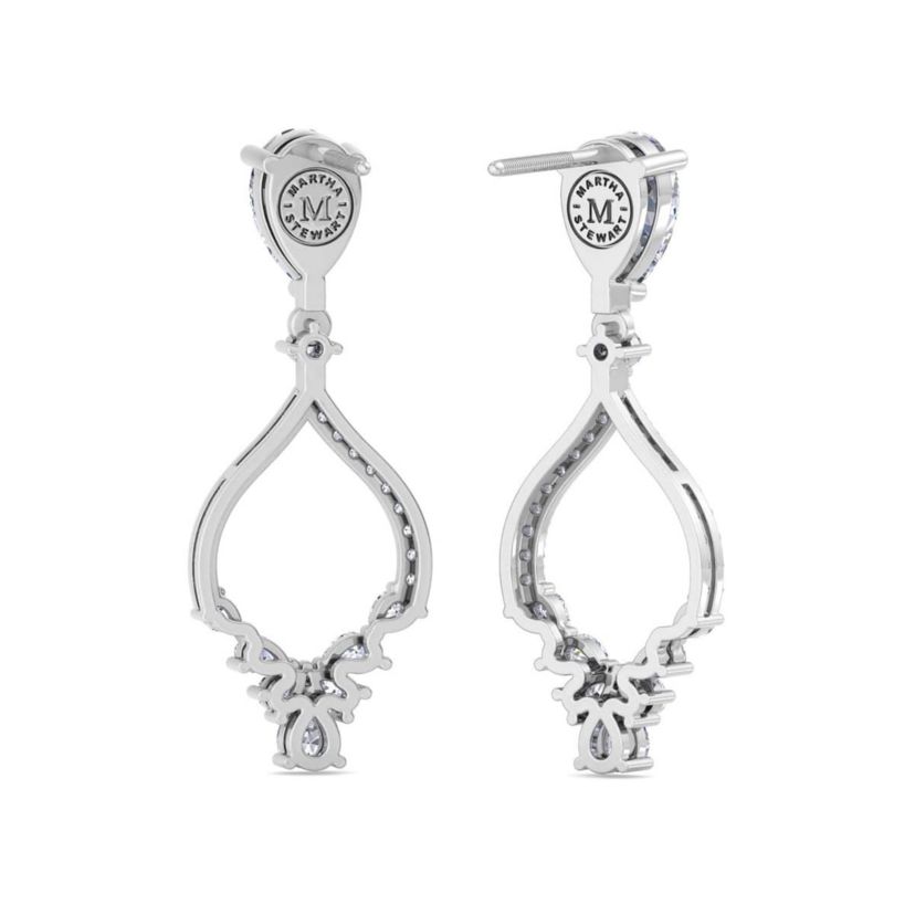 Lab Created 3 Carat Pear Shape Lab Grown Diamond Drop Earrings Available In 14 Karat White Or Yellow Gold
