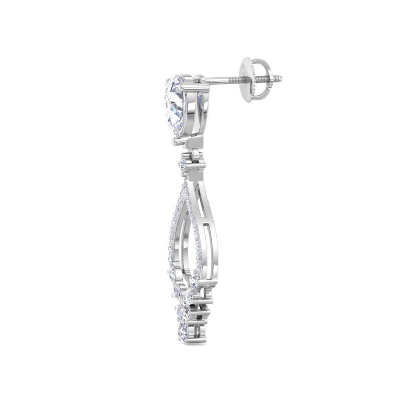 Lab Created 3 Carat Pear Shape Lab Grown Diamond Drop Earrings Available In 14 Karat White Or Yellow Gold