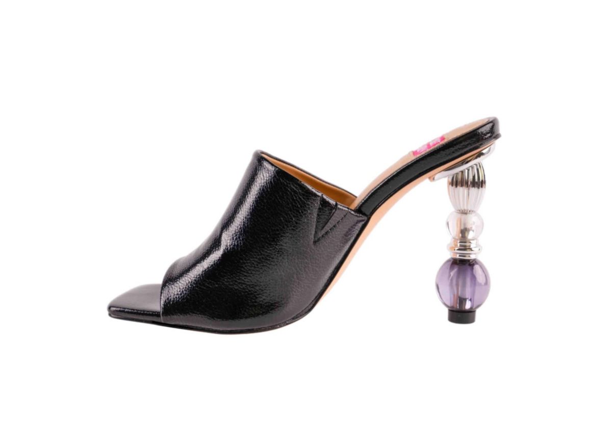 Fame, Metallic Crystal Ball Heel Mule