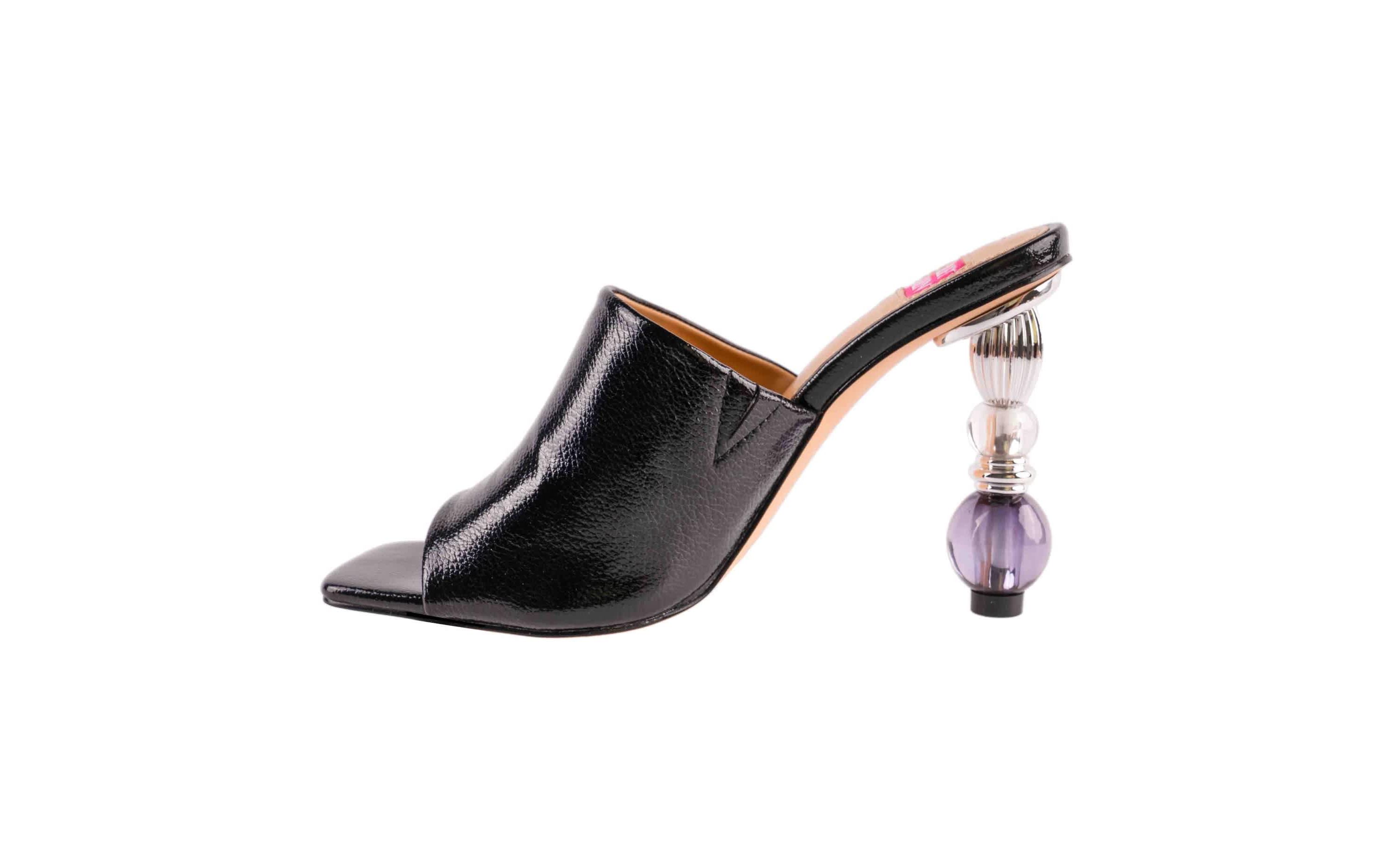 Fame, Metallic Crystal Ball Heel Mule