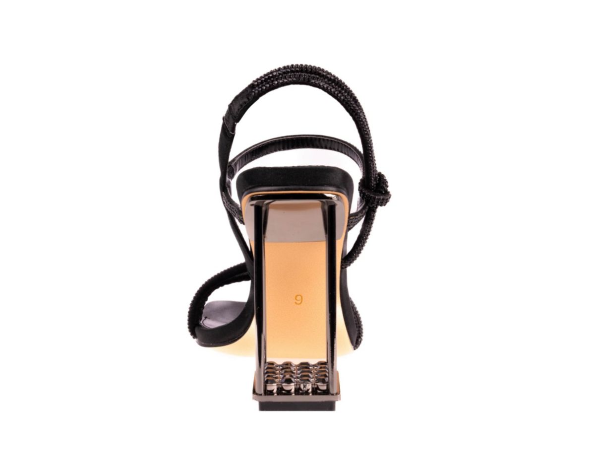 Goddess, Caged Metallic Rhinestone Heel Sandal