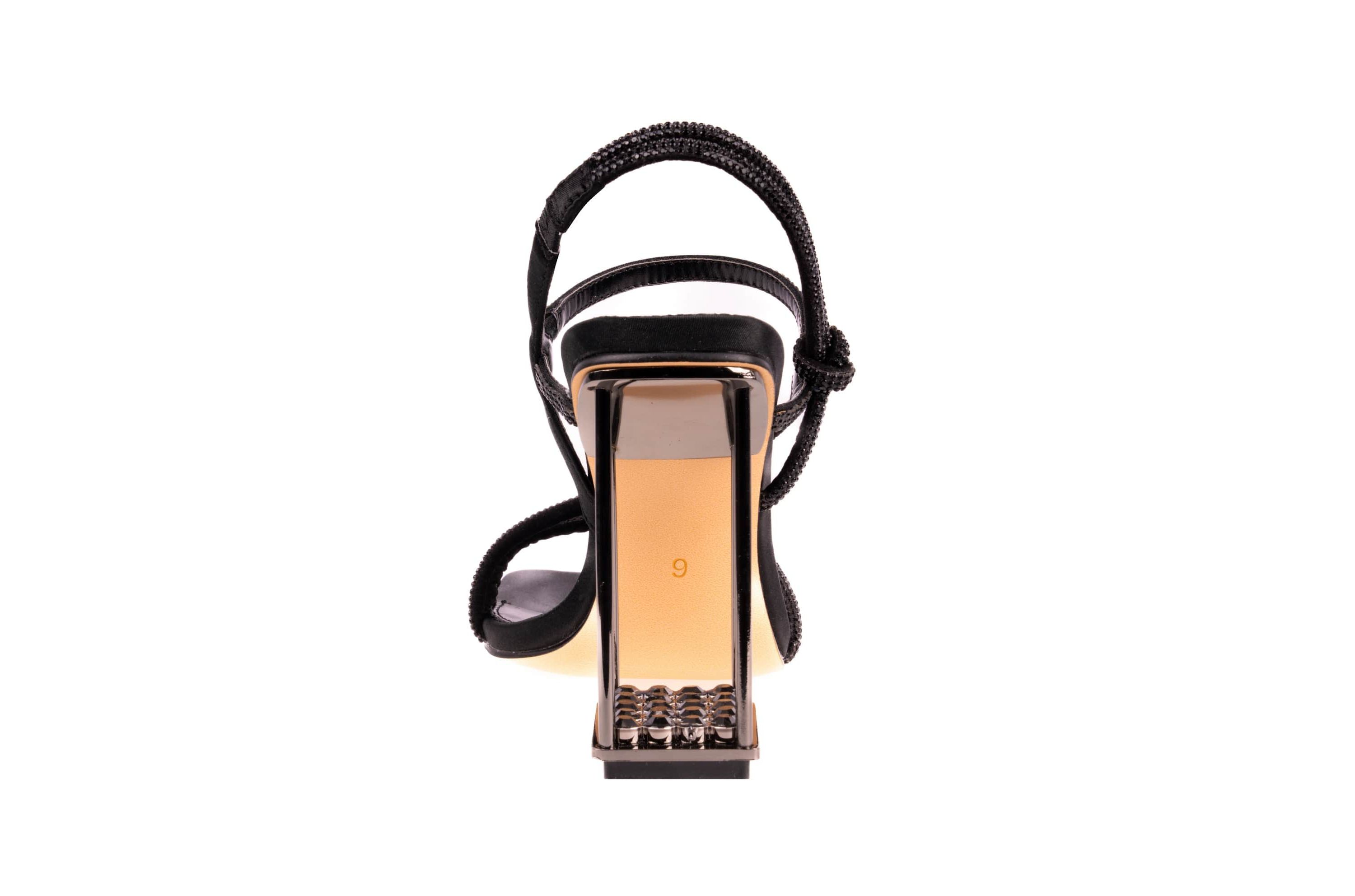 Goddess, Caged Metallic Rhinestone Heel Sandal