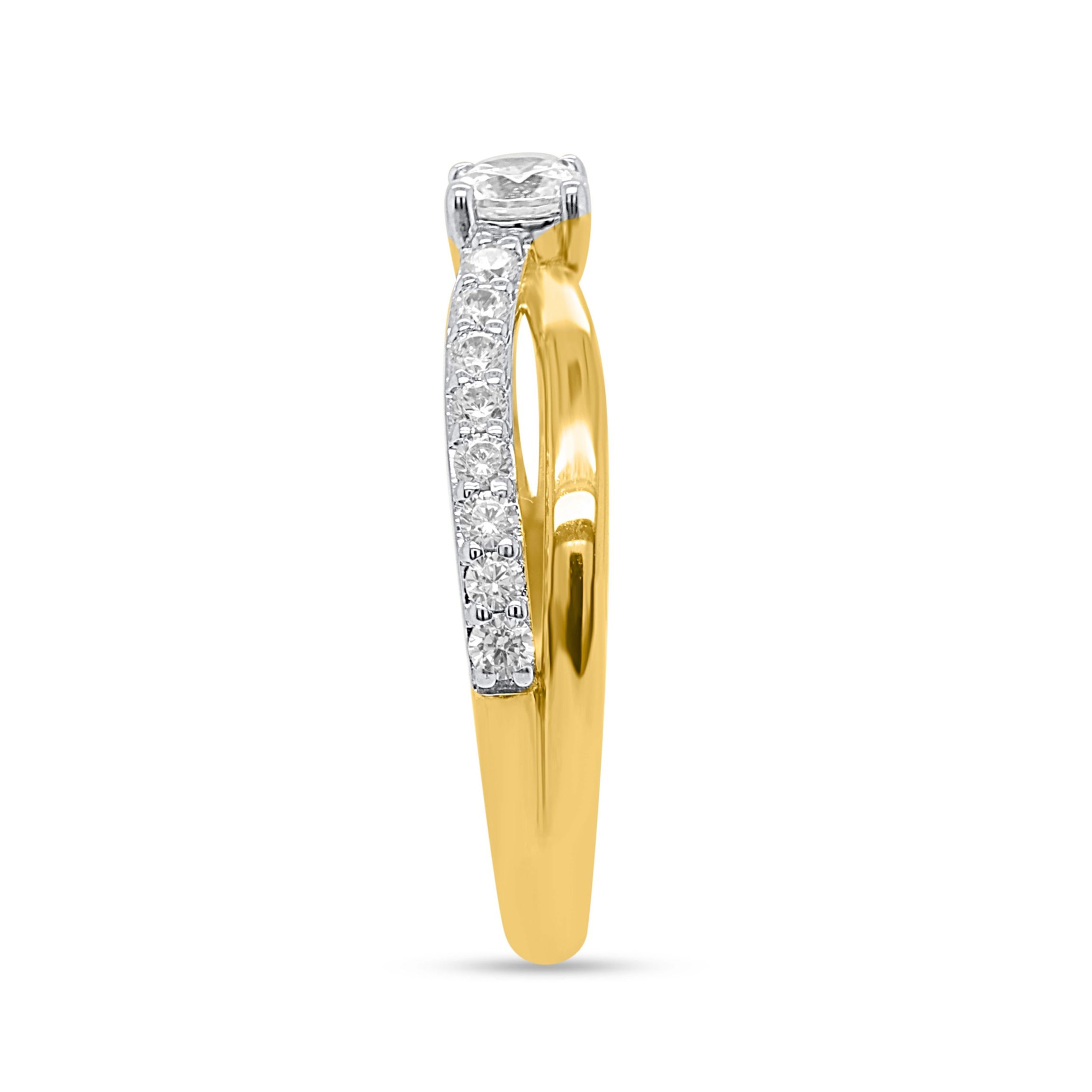 Lab Created 1/2CTW Lab Grown Diamond Engagement Ring In Gold Plated Sterling Silver