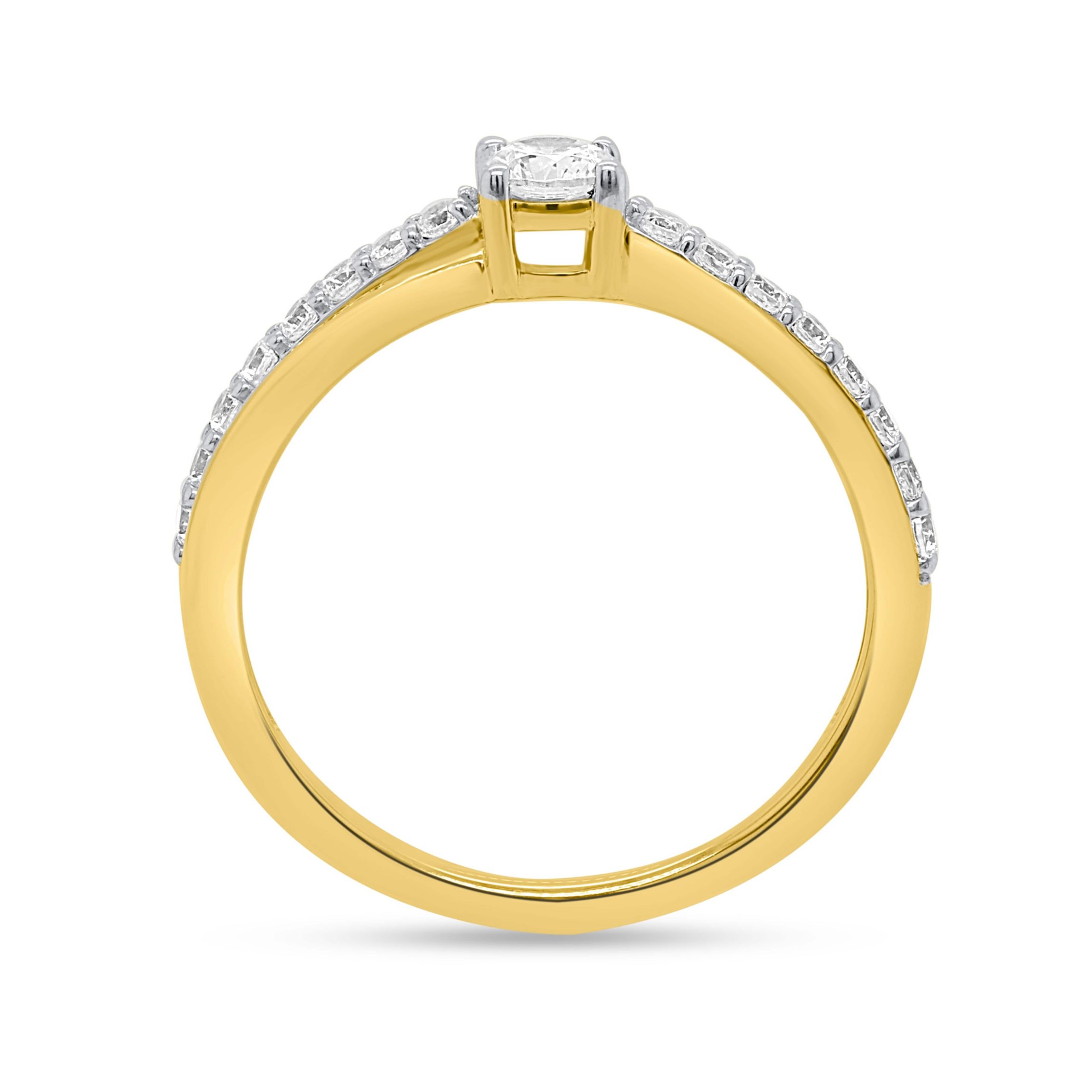 Lab Created 1/2CTW Lab Grown Diamond Engagement Ring In Gold Plated Sterling Silver