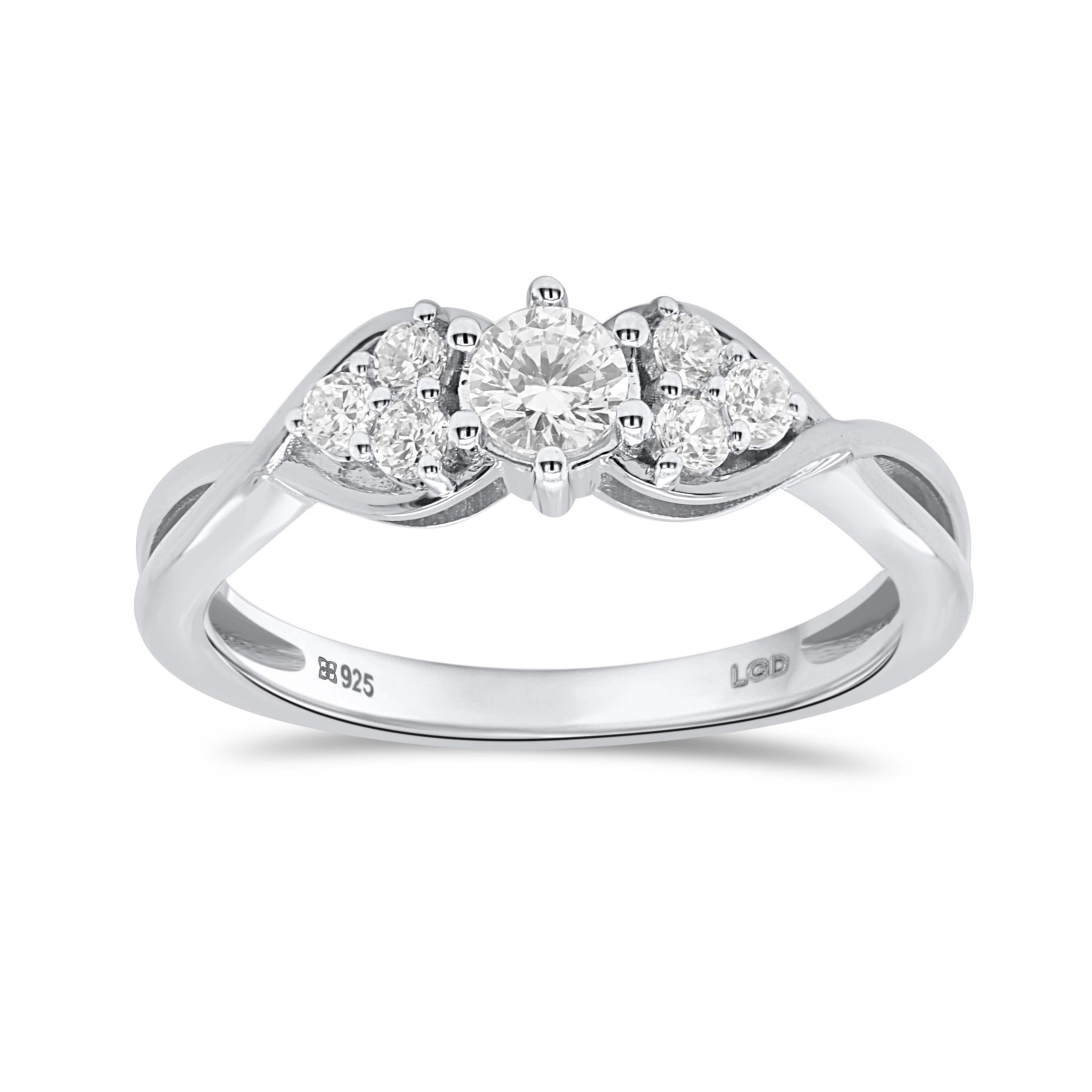 Lab Created 1/2CTW Lab Grown Diamond Promise Ring In Sterling Silver
