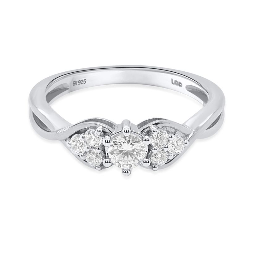 Lab Created 1/2CTW Lab Grown Diamond Promise Ring In Sterling Silver