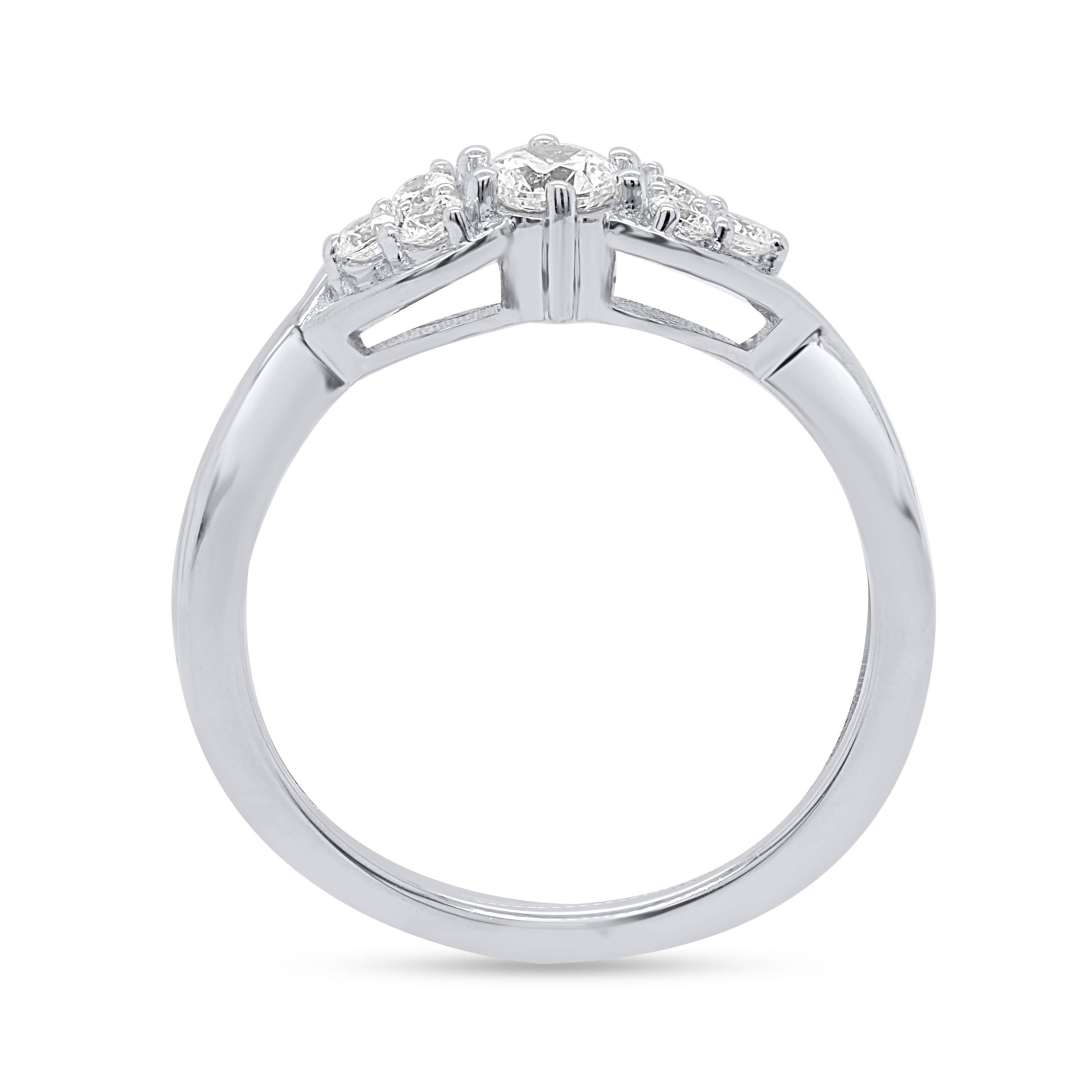Lab Created 1/2CTW Lab Grown Diamond Promise Ring In Sterling Silver