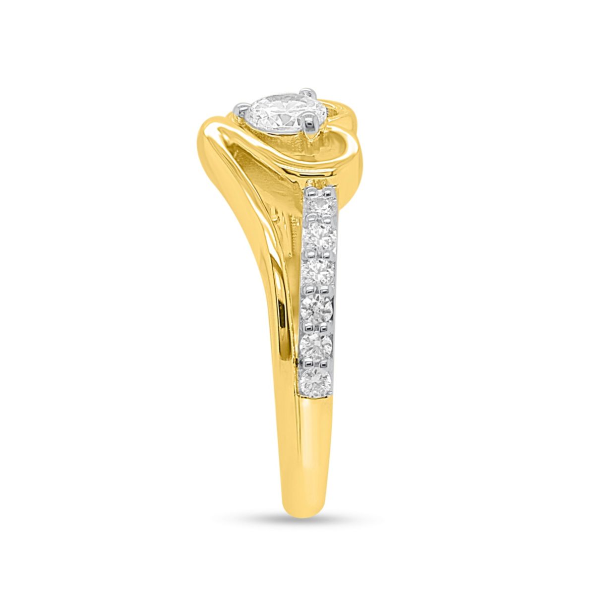 Lab Created 1/2CTW Lab Grown Diamond Heart Ring In Gold Plated Sterling Silver