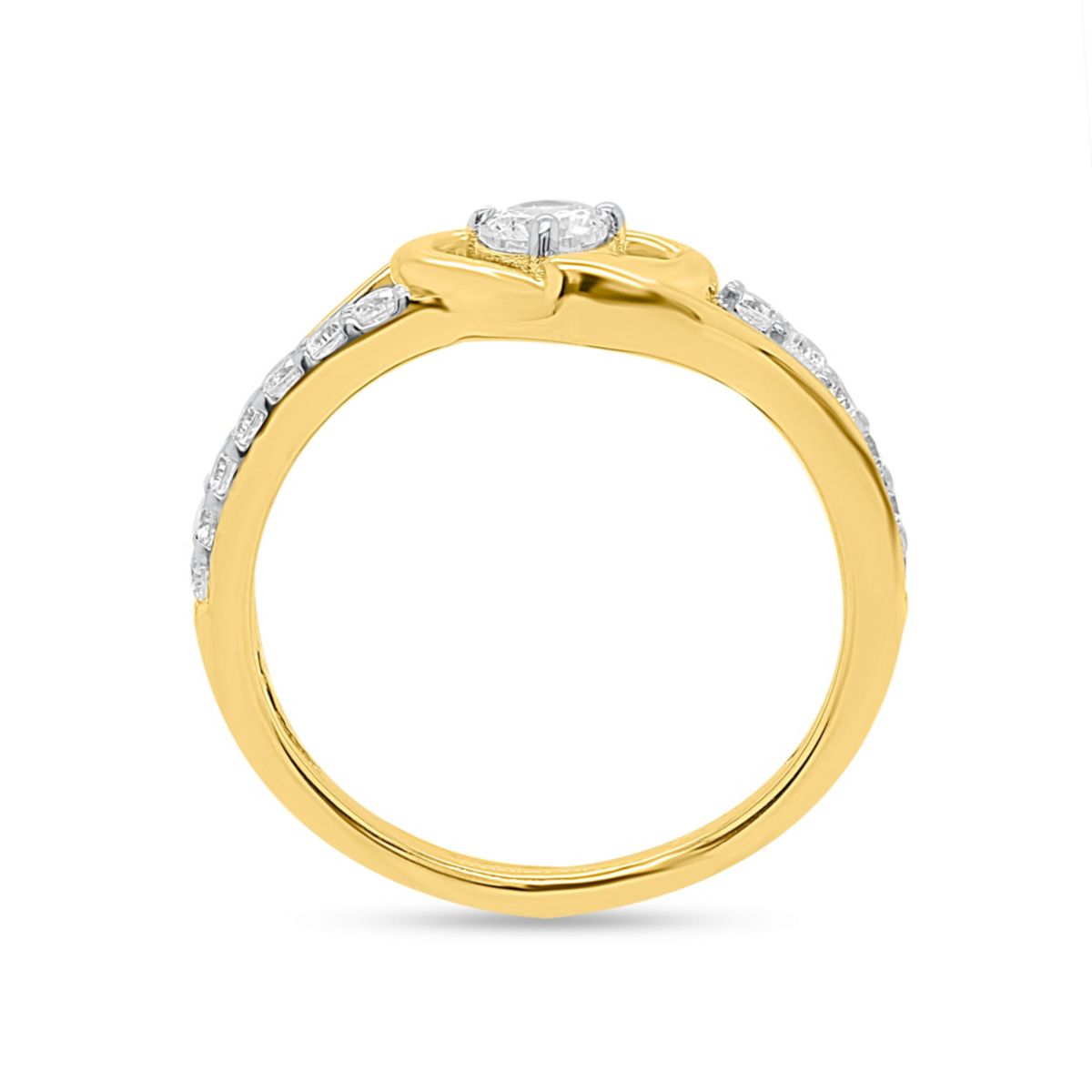 Lab Created 1/2CTW Lab Grown Diamond Heart Ring In Gold Plated Sterling Silver