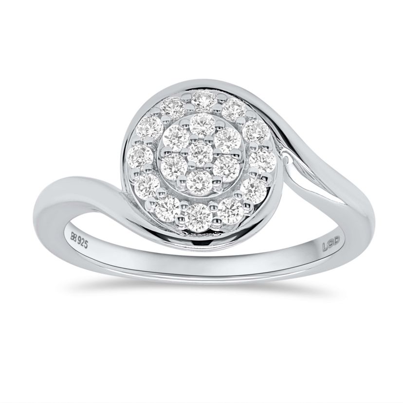 Lab Created 1/3CTW Lab Grown Diamond Fashion Ring In Sterling Silver